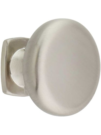 Belcastel Flat-Bottom Cabinet Knob - 1 3/8 inch Diameter in Satin Nickel.